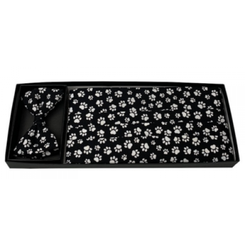 Paw Print Cummerbund and Tie Set